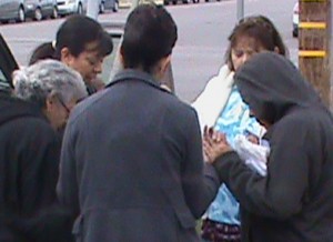Praying with a mother outside FPA abortion chamber