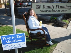 Rock 4 Life! Terri Palmquist getting ready to Rock 4 Life at FPA abortion chamber