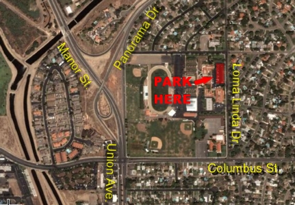 Garces High school parking lot location map