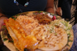 A plate of food from the huge Mexican buffet at the 2006 Fiesta for Life